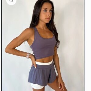 Purple Tank Top and Shorts Set